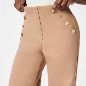 Spanx khaki Pants with gold Button Detail- Spring 🌷 Verified